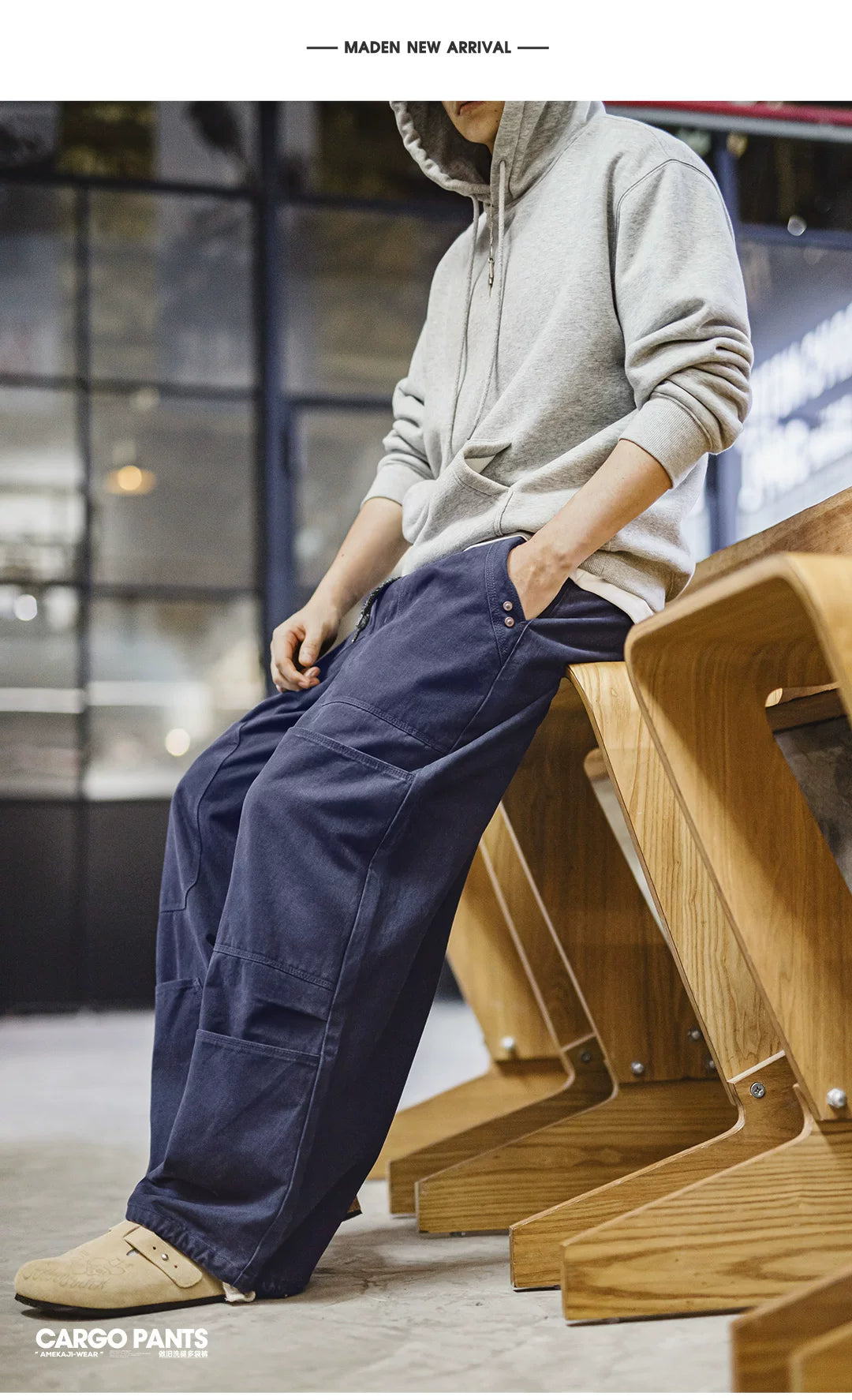 Madden Vintage Multi-Pocket Cotton Wide Leg Logging Pants