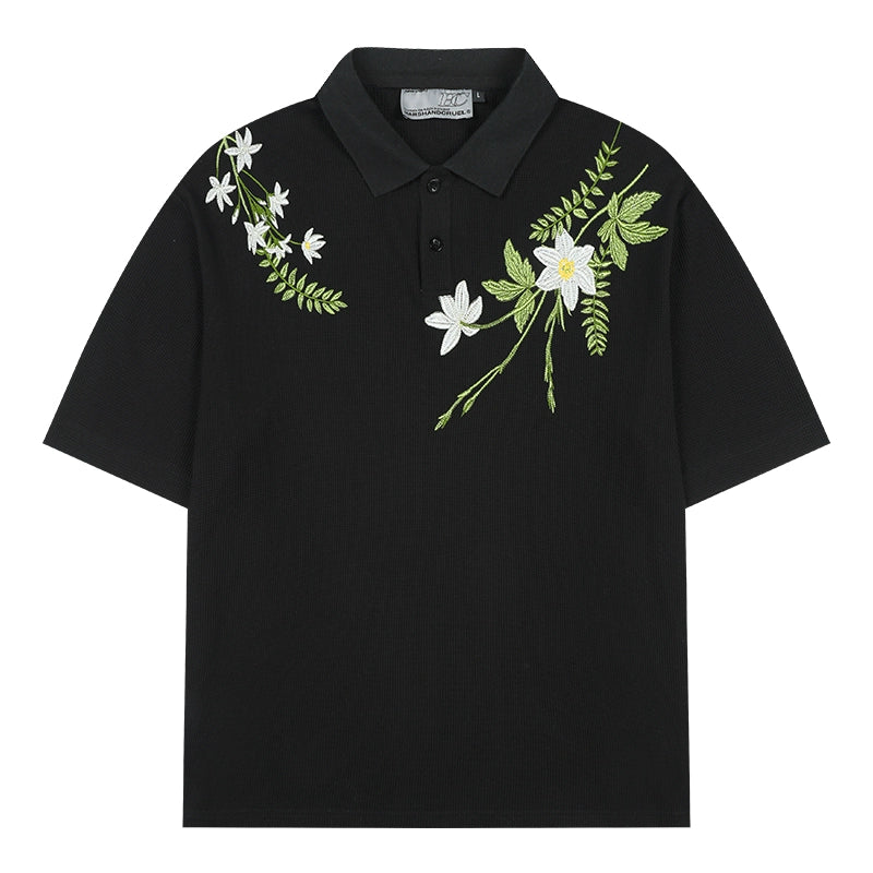 Harshandcruel 2025 neutral plant 10,000-needle embroidered Polo Shirt