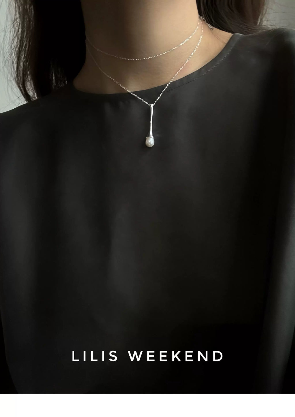 Lilis Weekend Minimalist Freshwater Pearl Long Necklace