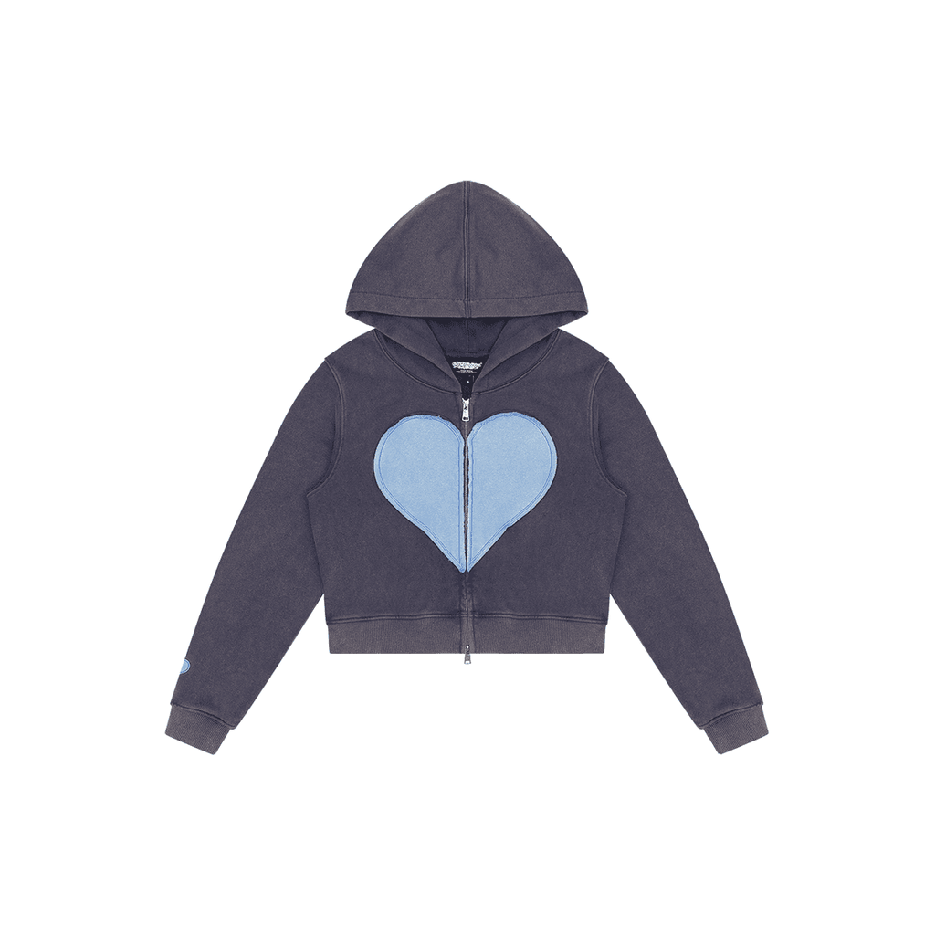 MMBBT Love Stitching Retro Hooded Zipper Jacket