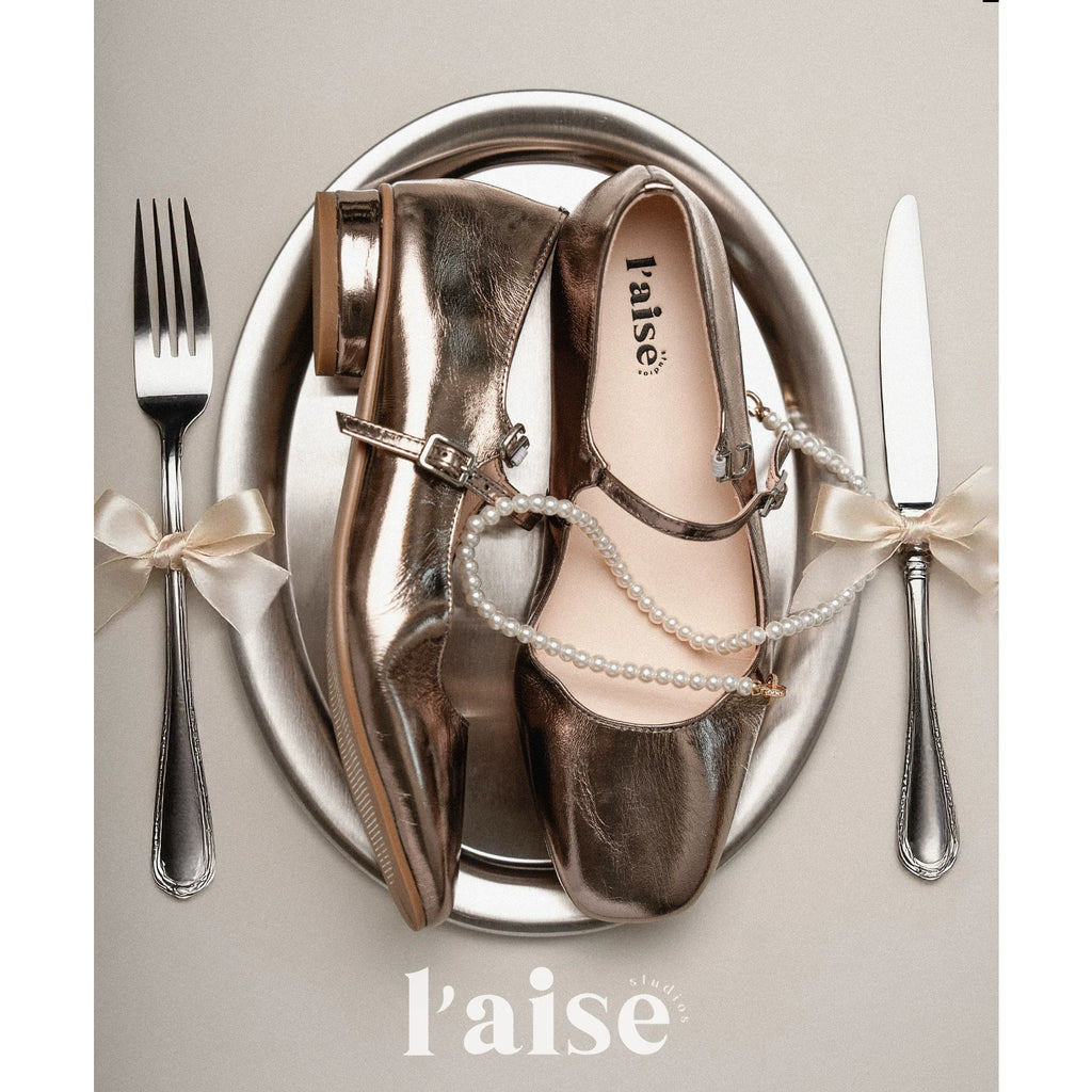 L'aise Pleated Cowhide Comfortable Shoes