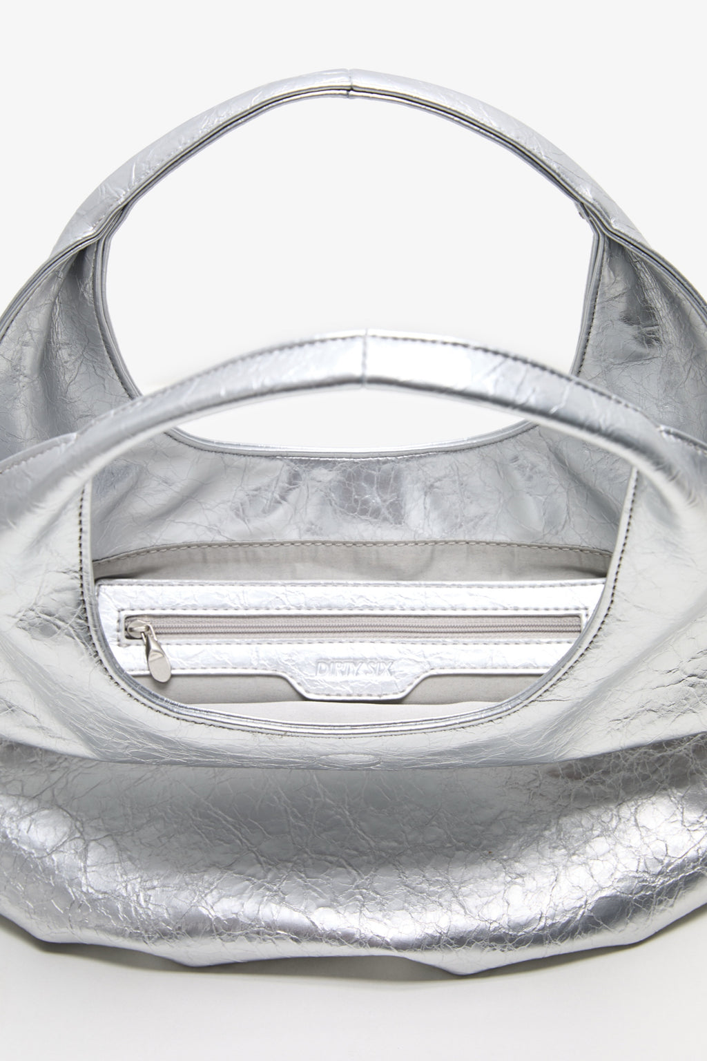 DirtySix Fuka bento bag soft pleated shiny leather shoulder underarm bag.