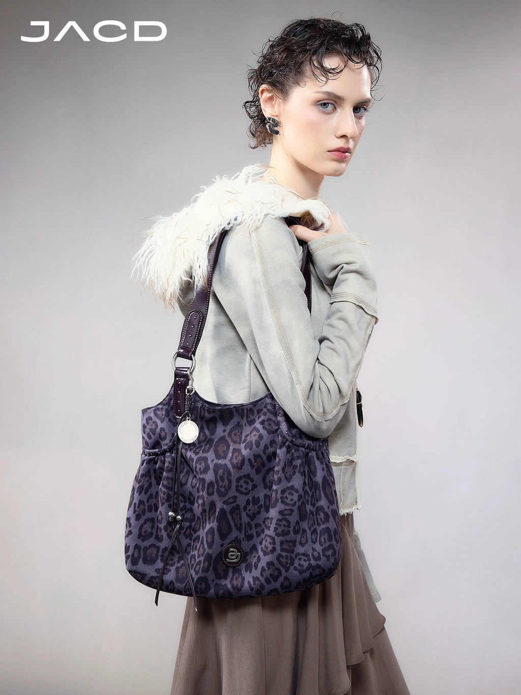JACD Purple Leopard Print Tote Bag