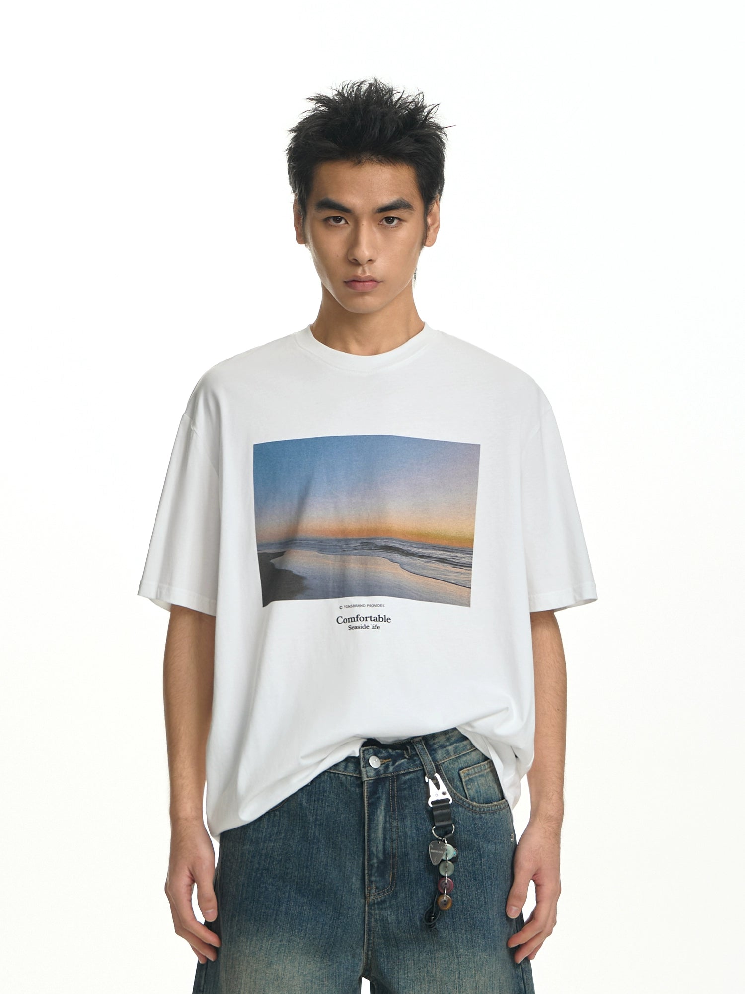 TGNS Landscape Print Loose Casual Tee