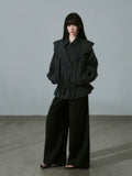 LOST FOREST Versatile Slim Low-rise Wide-leg Trousers