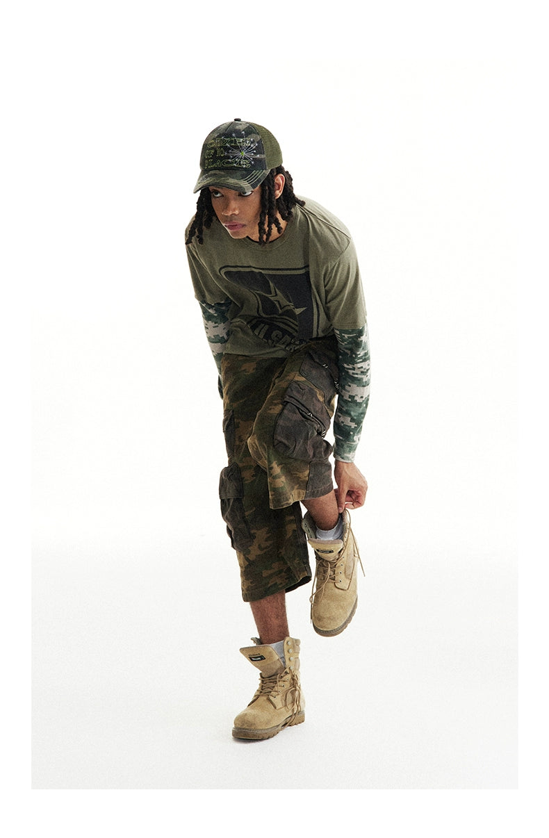 CONP 24SS "Scattered Dandelions" Hand Thread Embroidery Camouflage Truck Cap