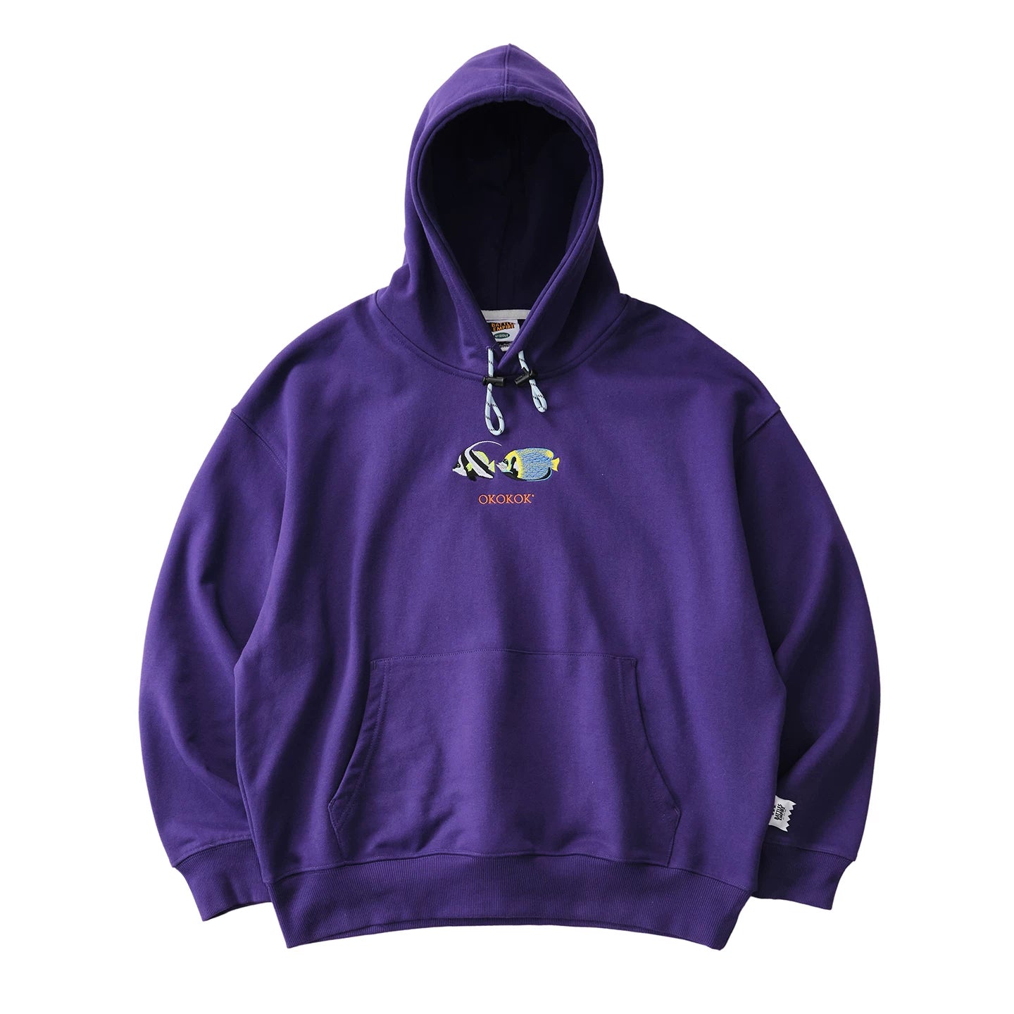 Battles Loose Contrast Embroidered Hooded Sweater