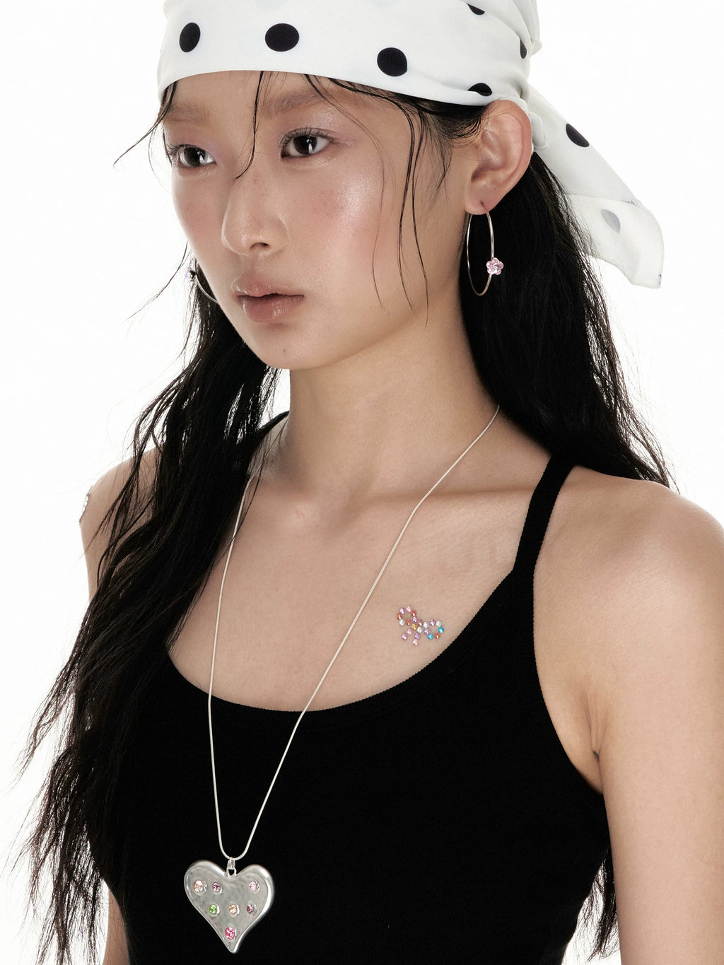 SUMIYAKI Niche Retro Handmade Hammer Pattern Love Necklace