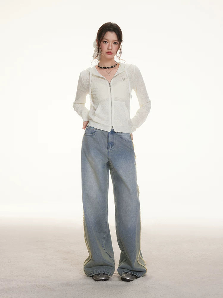 IMONE Vintage Spliced Rough Jeans
