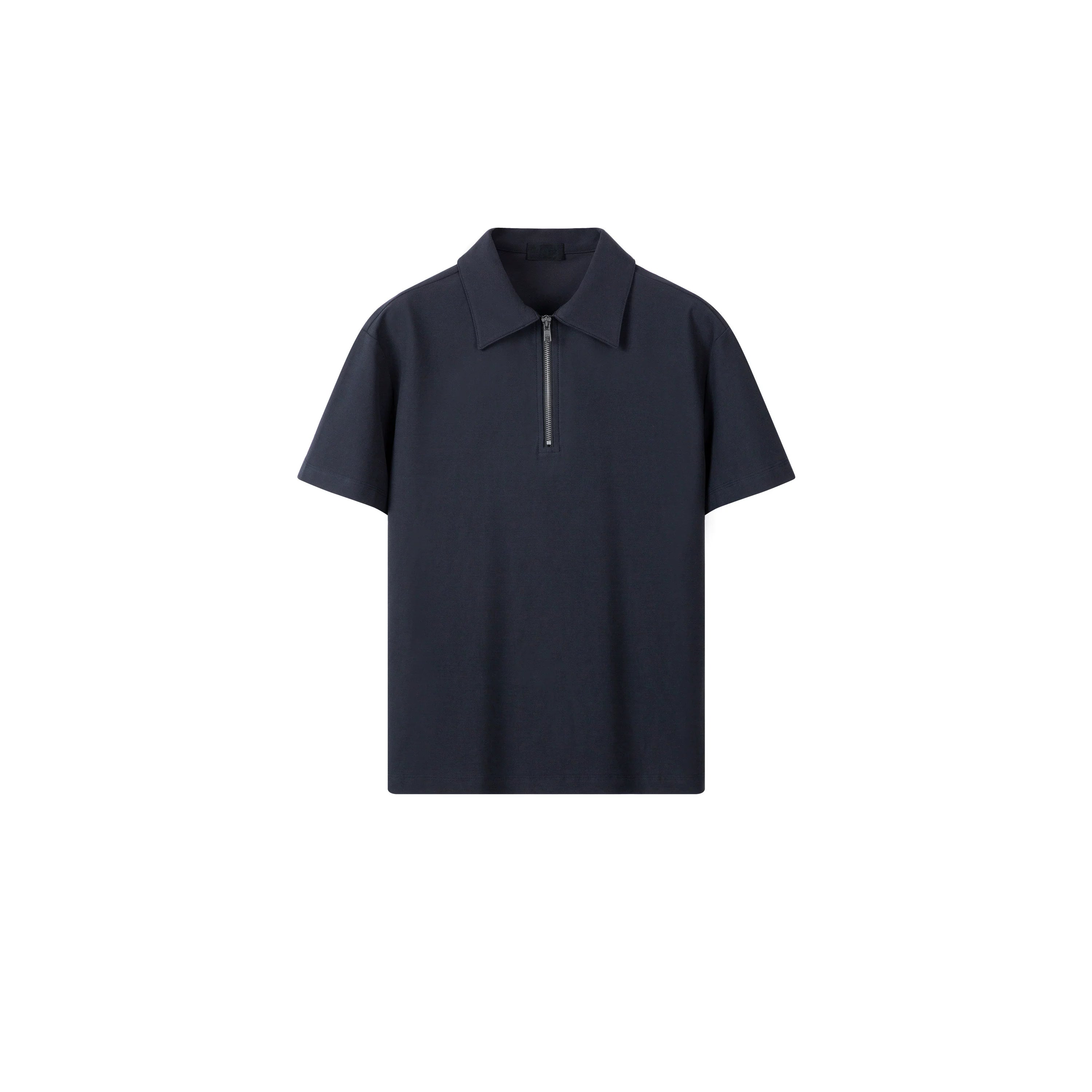 PLUS NO LOGO Half Zipper Polo Short Sleeve Shirt