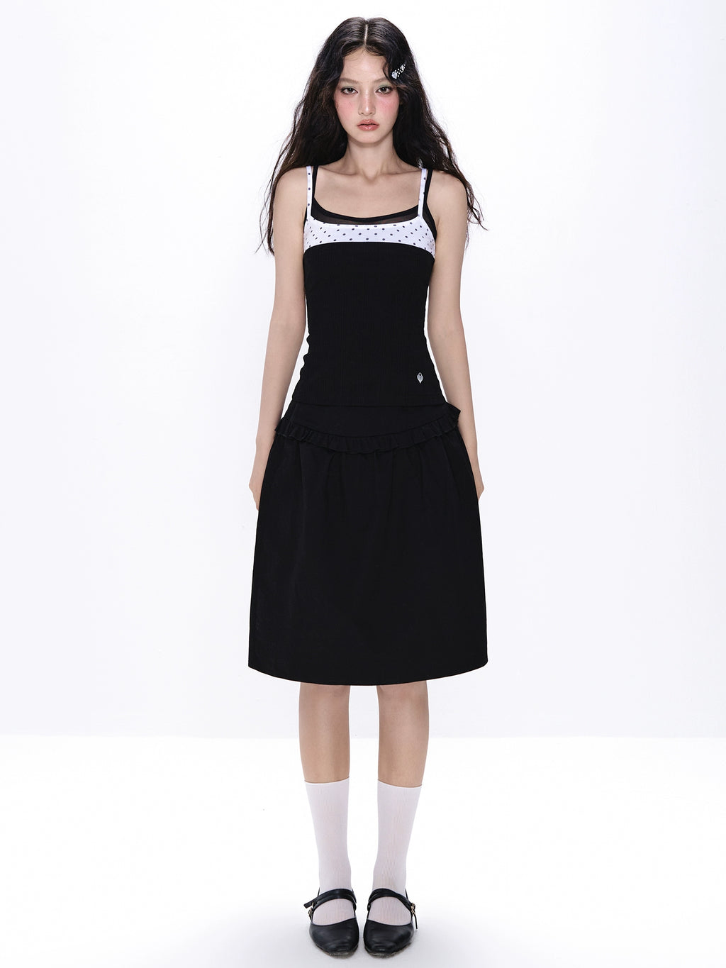NECY Versatile Loose Casual A-word Skirt Vertical Short Skirt