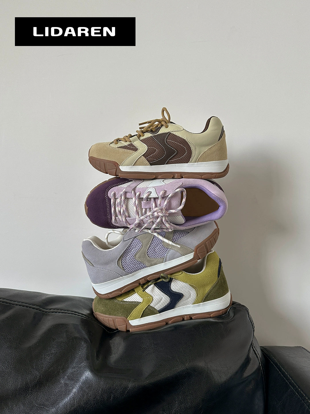 Lidaren Produced Leather Platform Outdoor Breathable Casual Sneakers