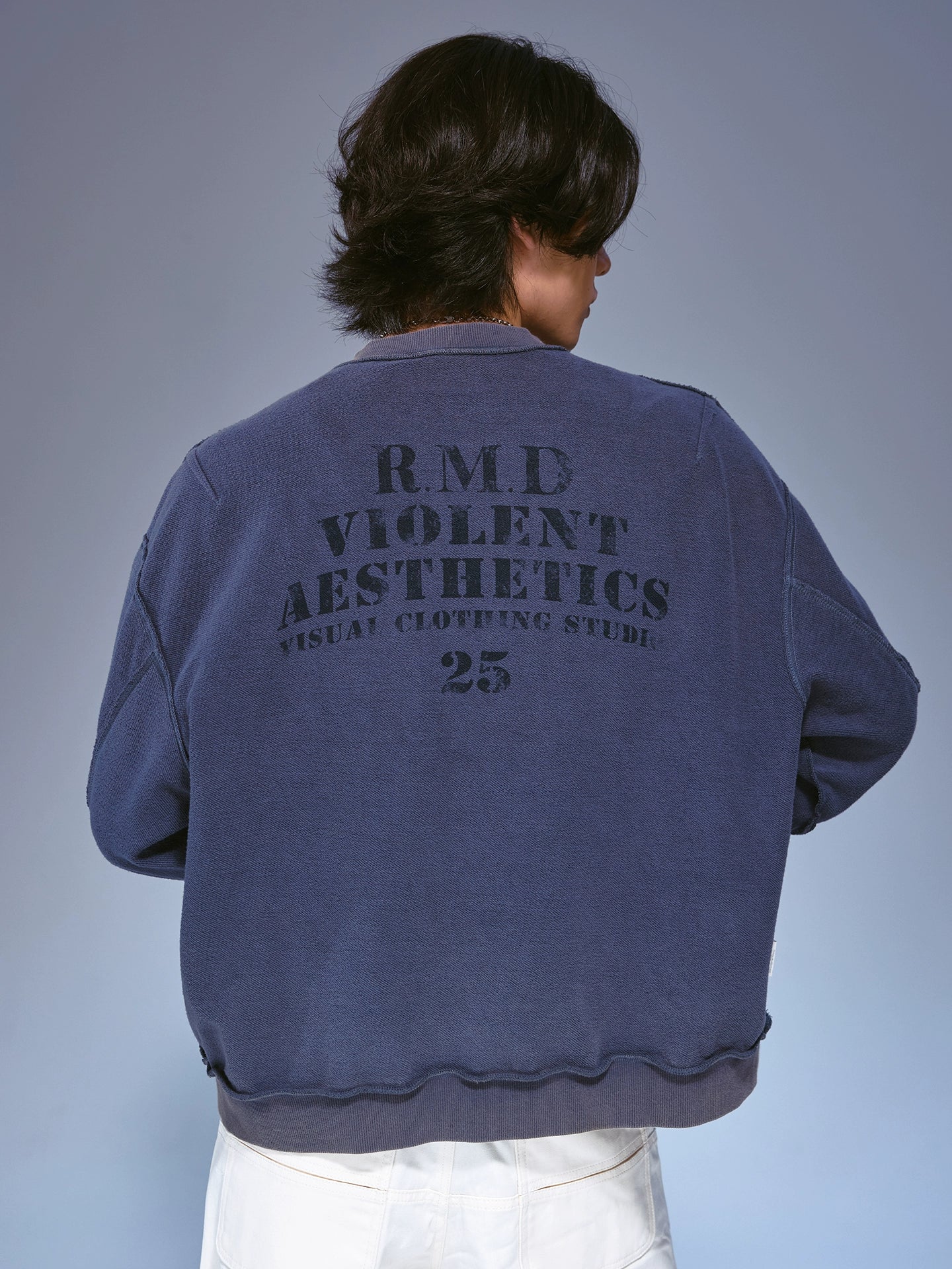 Remedy Vintage Double Sided Loose Crew Neck Sweater