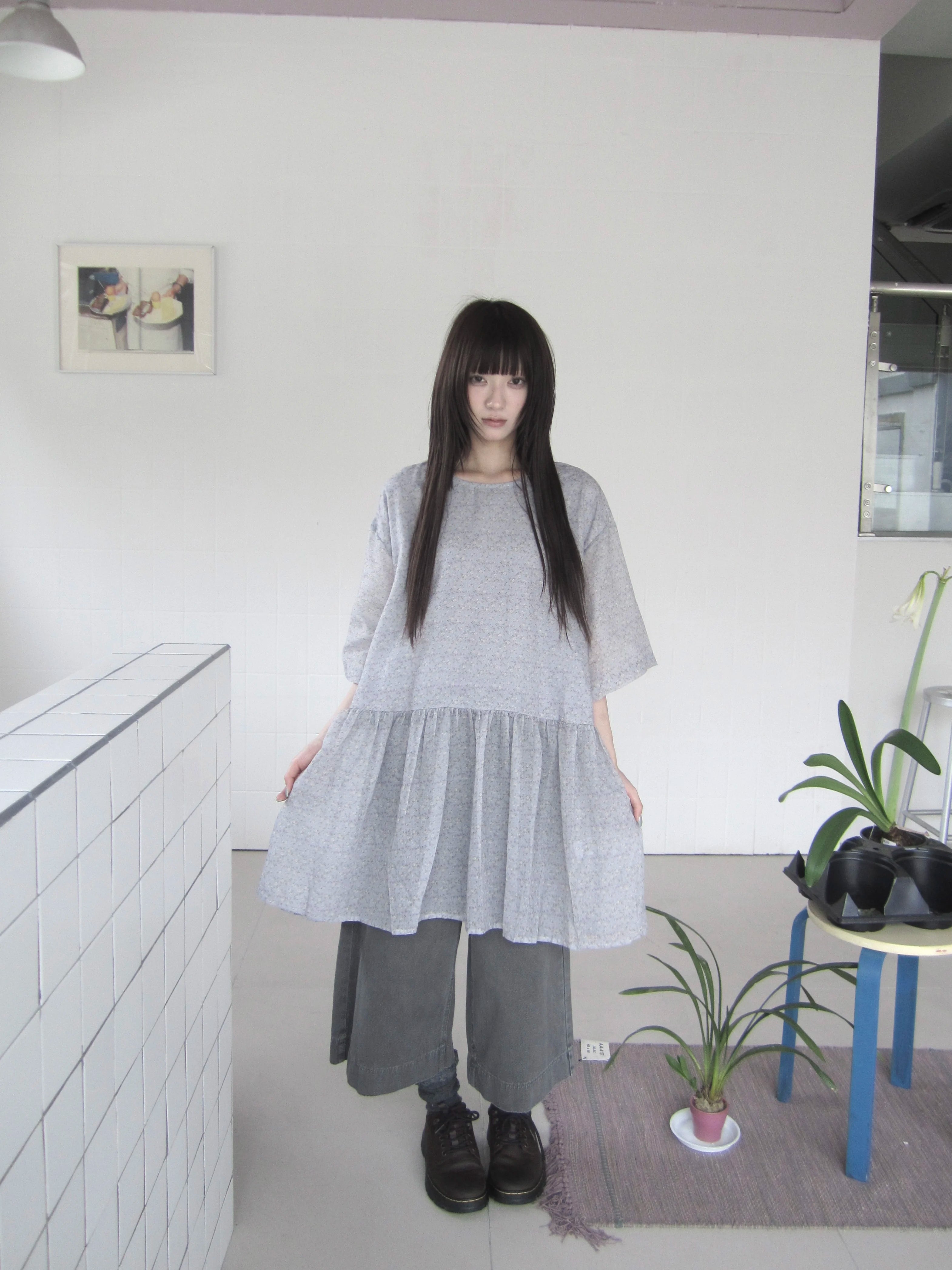 Ang: Project Vintage Floral Round Neck Thin Dress