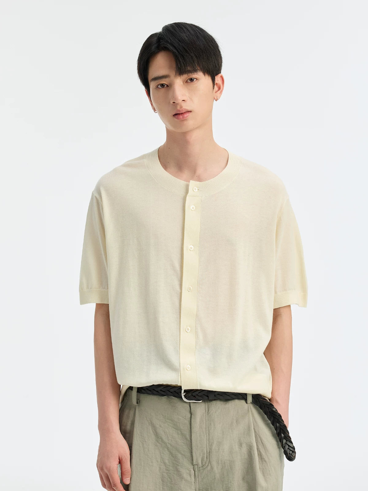 BUTTBILL Crew Neck Loose Casual Shirt Tee