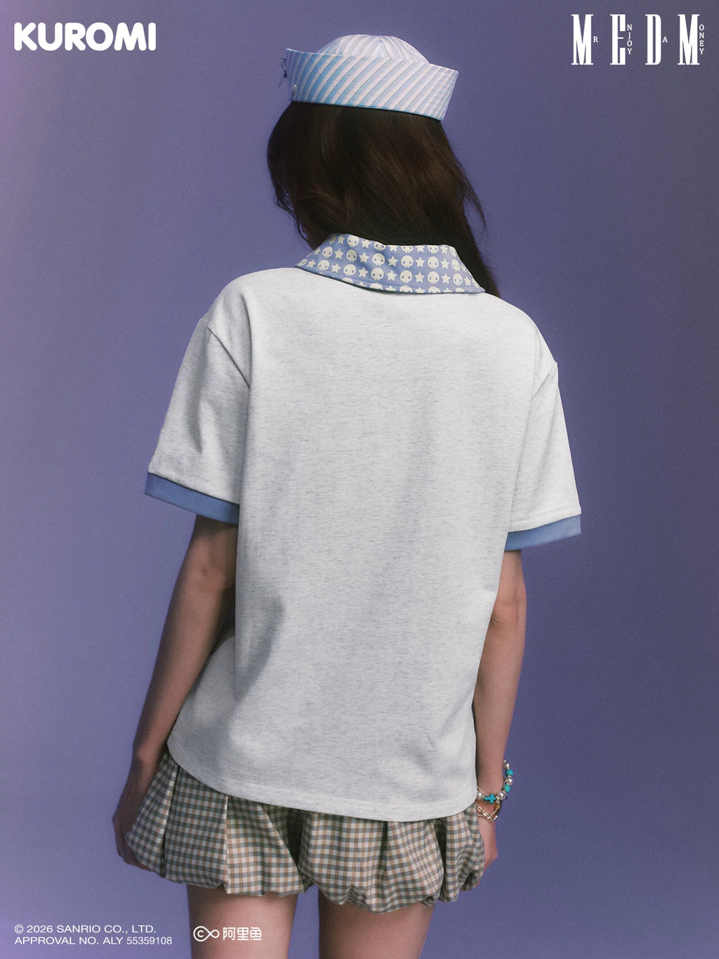 MEDM Contrasting Color Collar Edge Casual Polo Shirt Tee