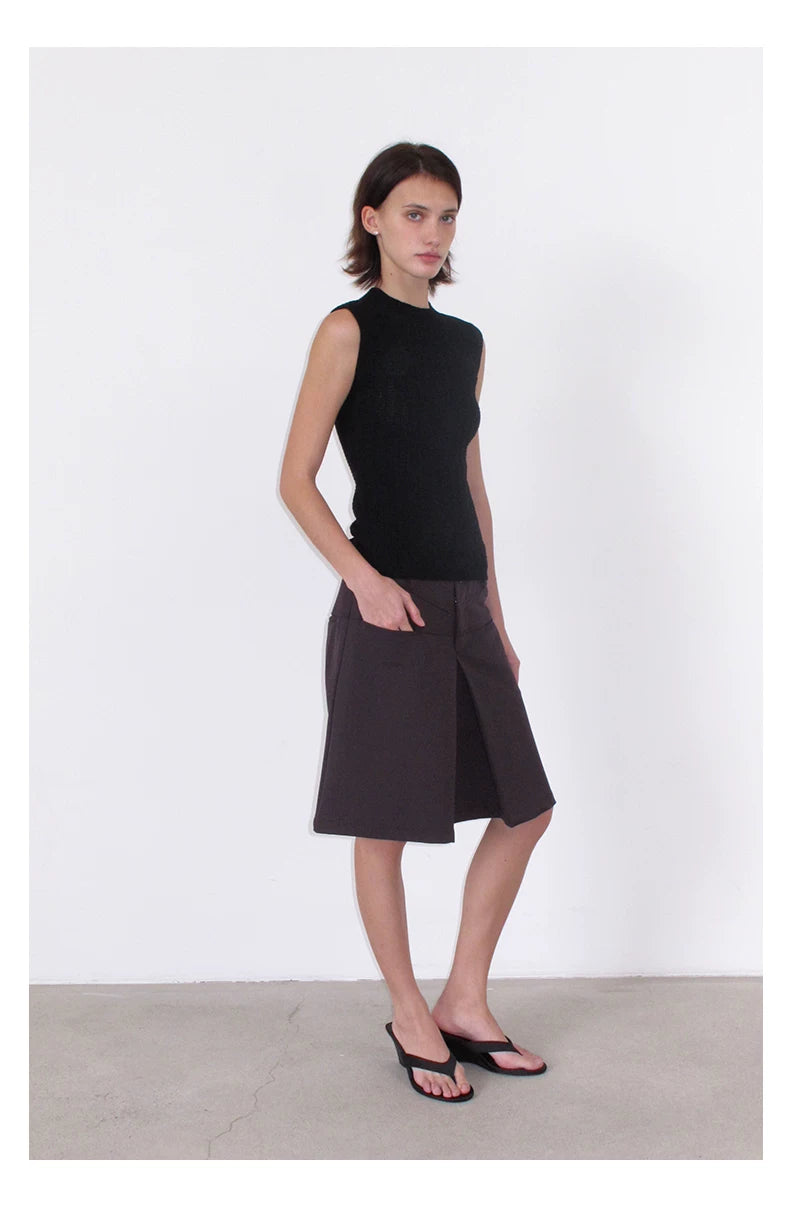 NOT UGLY Woven Small Turtleneck Slim Vest