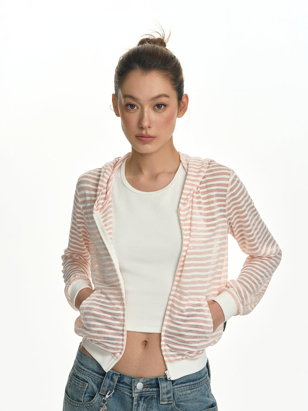 TGNS Striped Light and Thin Short Casual Jacket