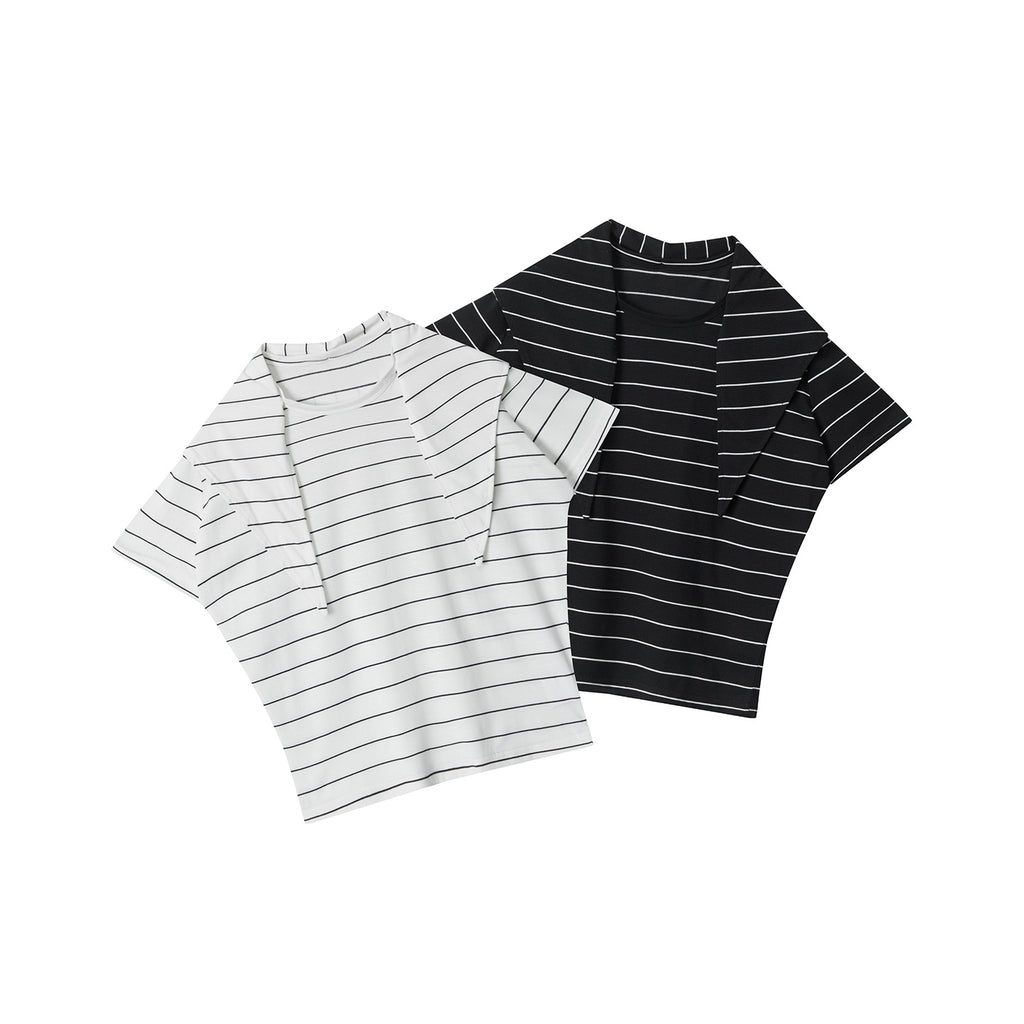 HeyHenry Striped Removable Shawl Casual Tee