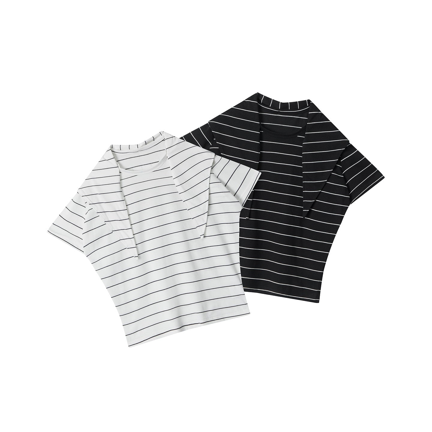 HeyHenry Striped Removable Shawl Casual Tee
