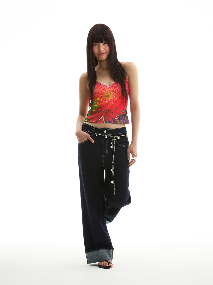 FUNKYFUN Stamen Full Print Sling Vest