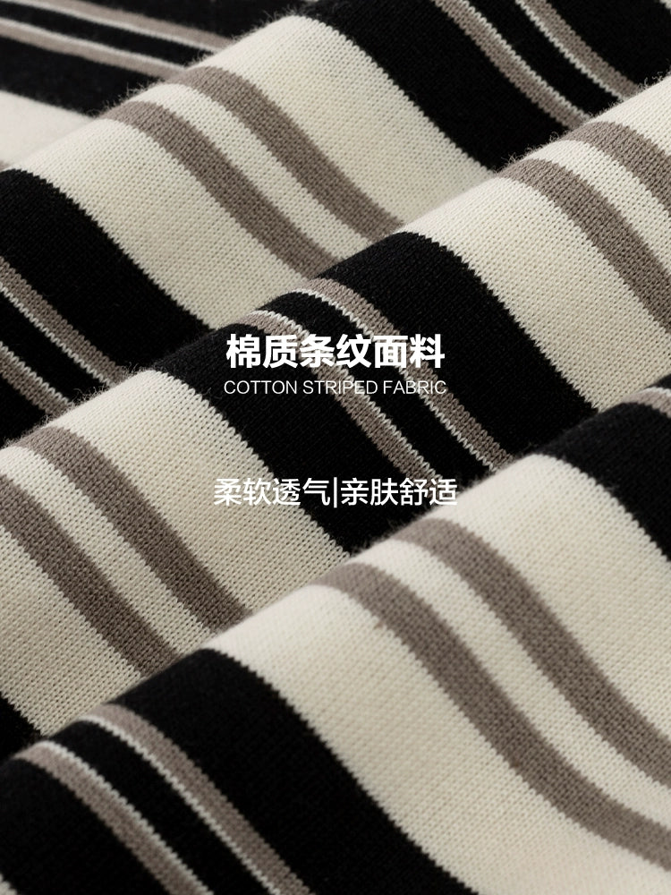 CoosRetro Retro Bag Embroidery Logo Embroidery Striped Tee