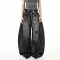 BLACKLISTS Ripped Premium Wide Leg Jeans
