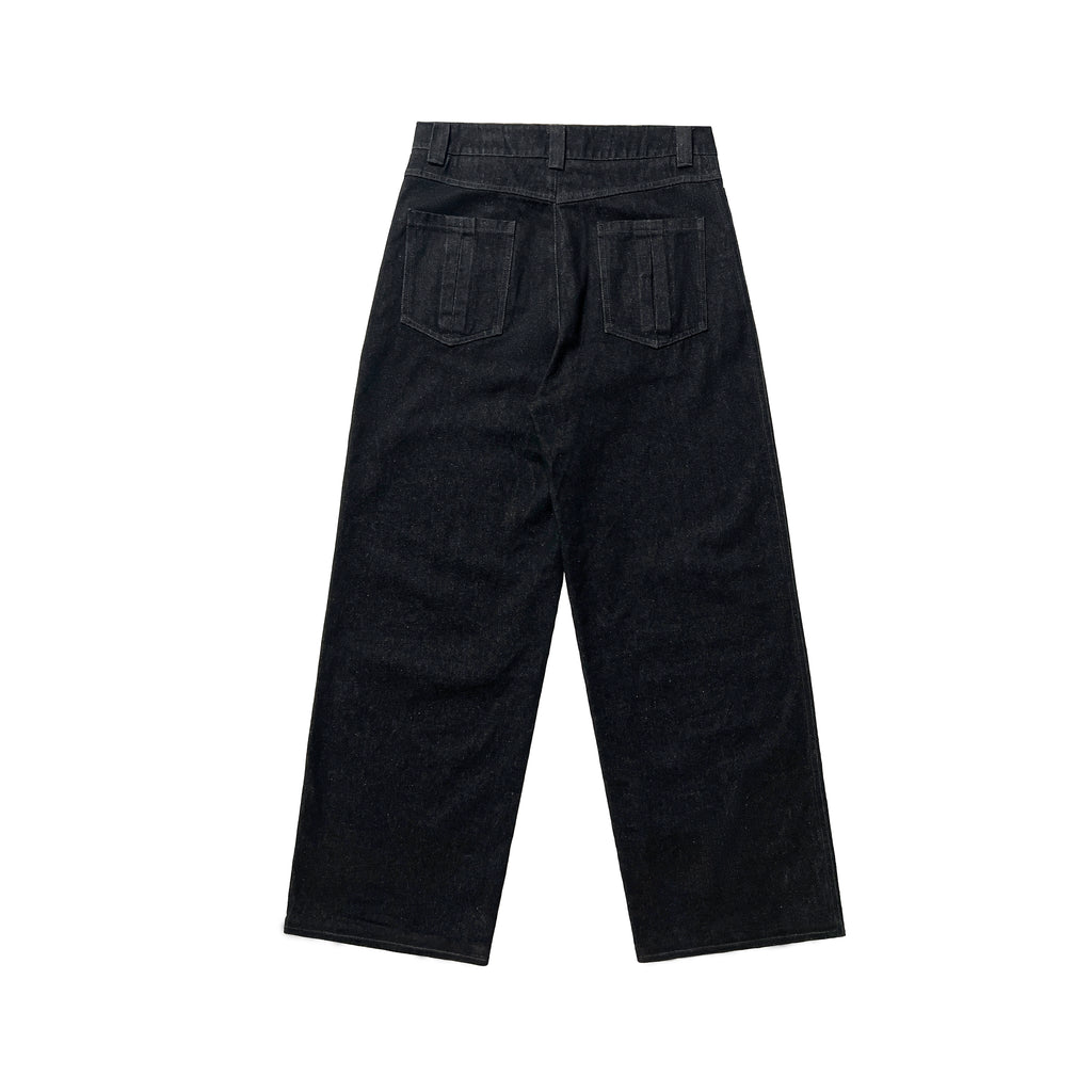 ETHEREAL PRODUCTION Loose Wide-leg Straight Denim Trousers