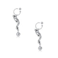 1JINN Made Old Silver Mermaid Long Earrings