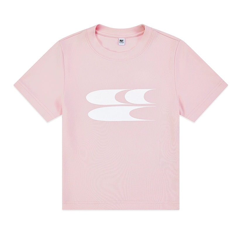 CryingCenter Y2k Millennial Babes Pink American Retro Crew Neck Slim Crop Top