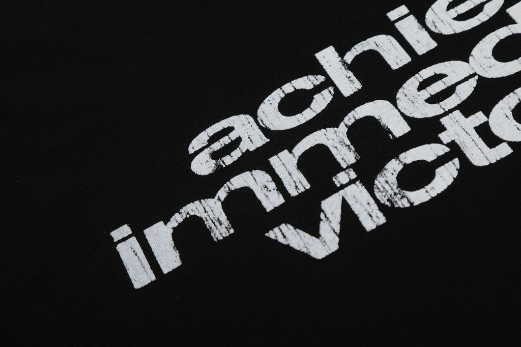 11KN Retro Smudged Letter Print Loose Tee