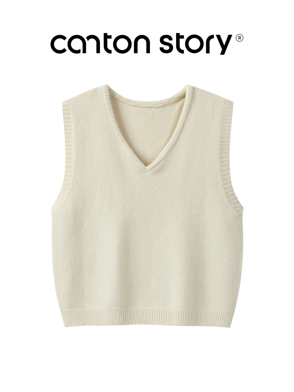 Cantonstory Vintage V-Neck Knitted Vest