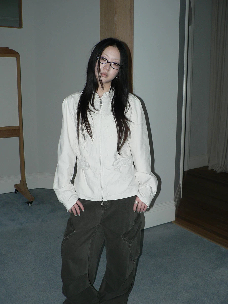 Ang: Project Vintage Stand-up Collar Double Zip Pocket Tooling Jacket