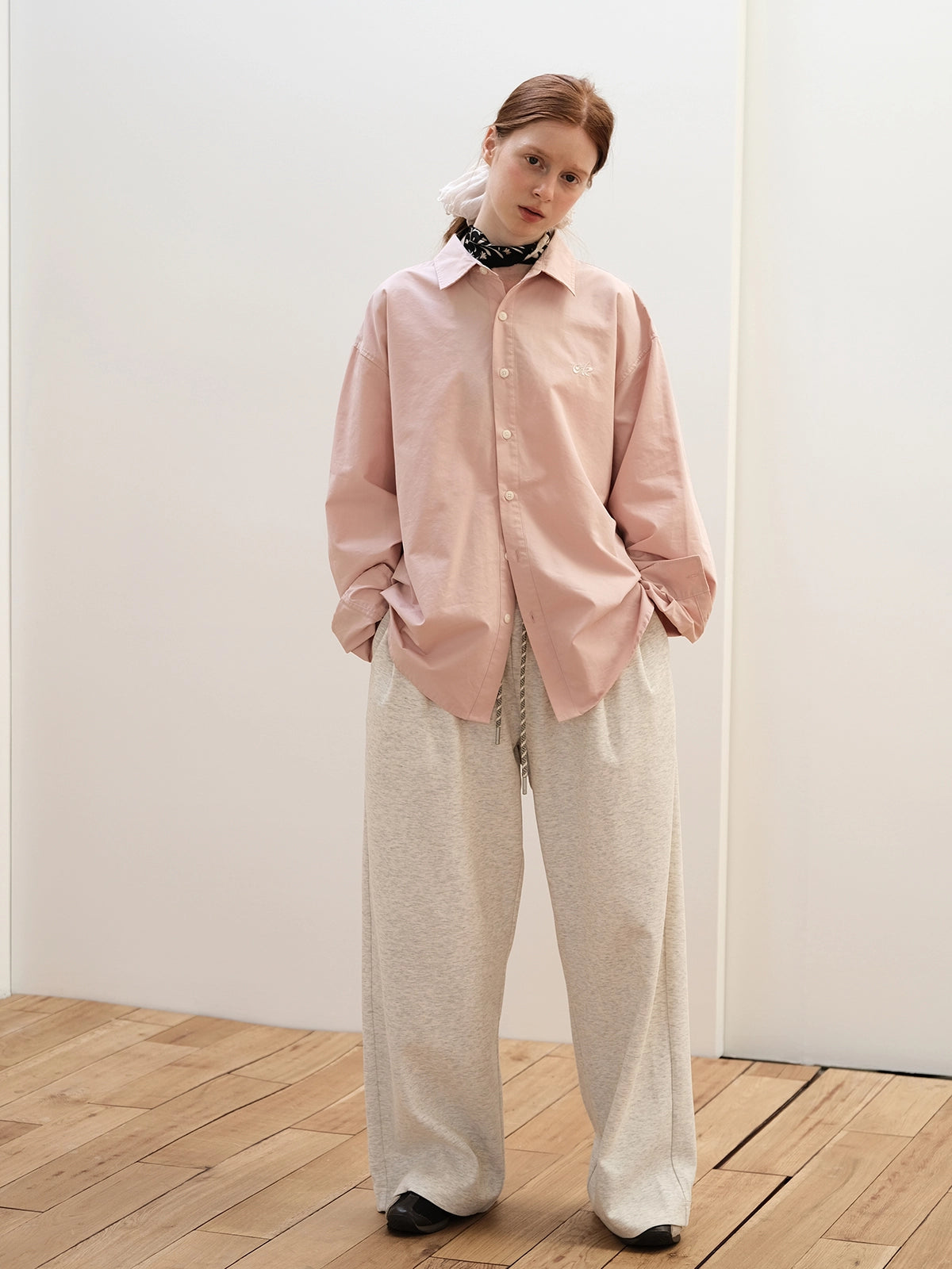 CARPEM Knitted Loose Straight Drawstring Sweatpants