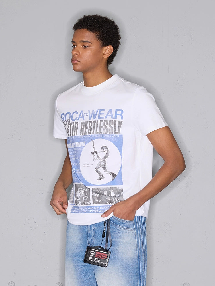 Rocawear Rock Guitarist Logo Print Casual Tee