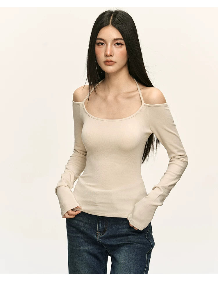 Anna Aneae Neck Slim Long Sleeves