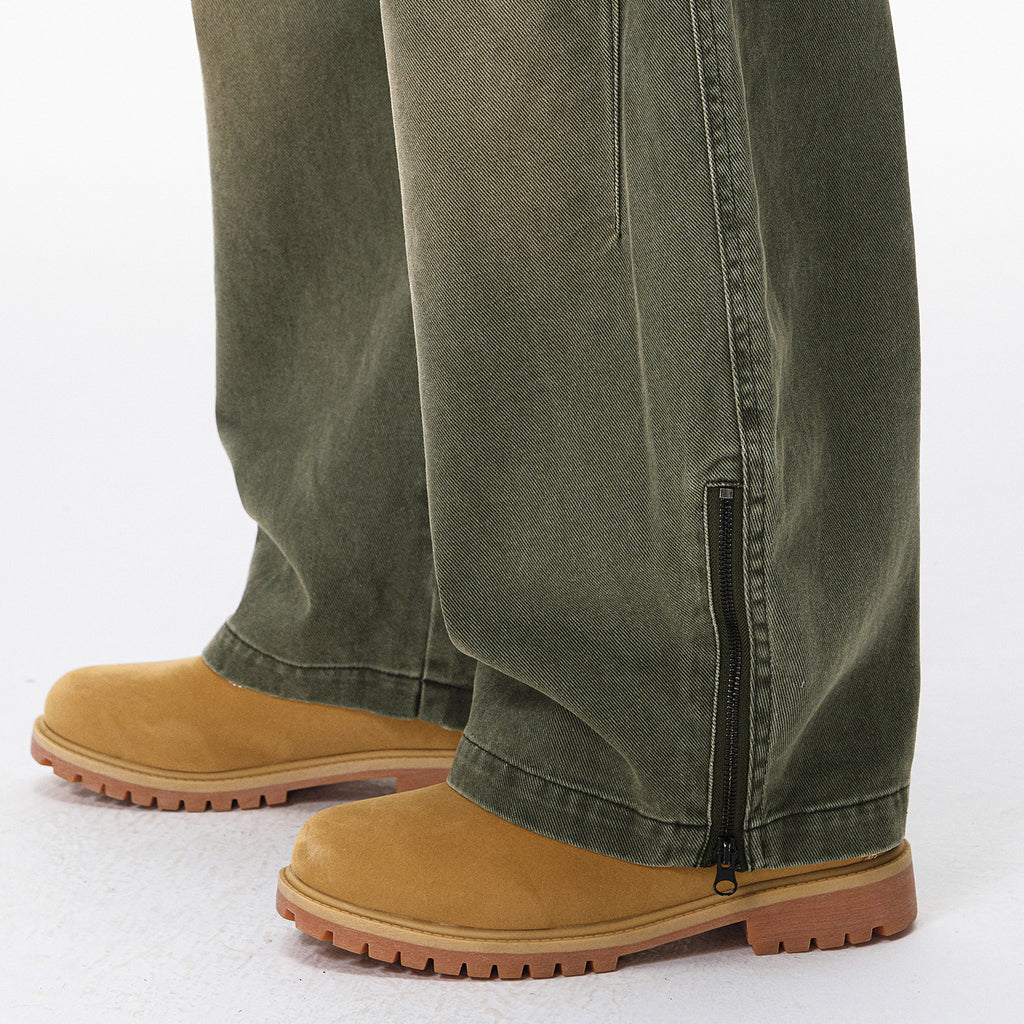 Inflation Retro Old Pleated Casual Trousers