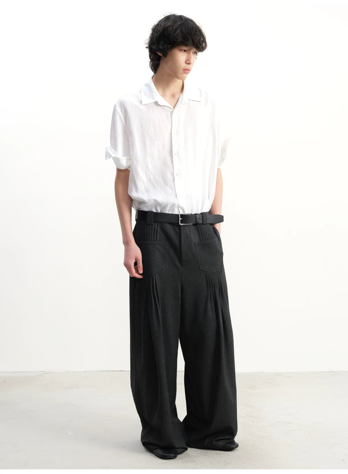 JCAESAR Pleated Straight Micro-wide Casual Pants