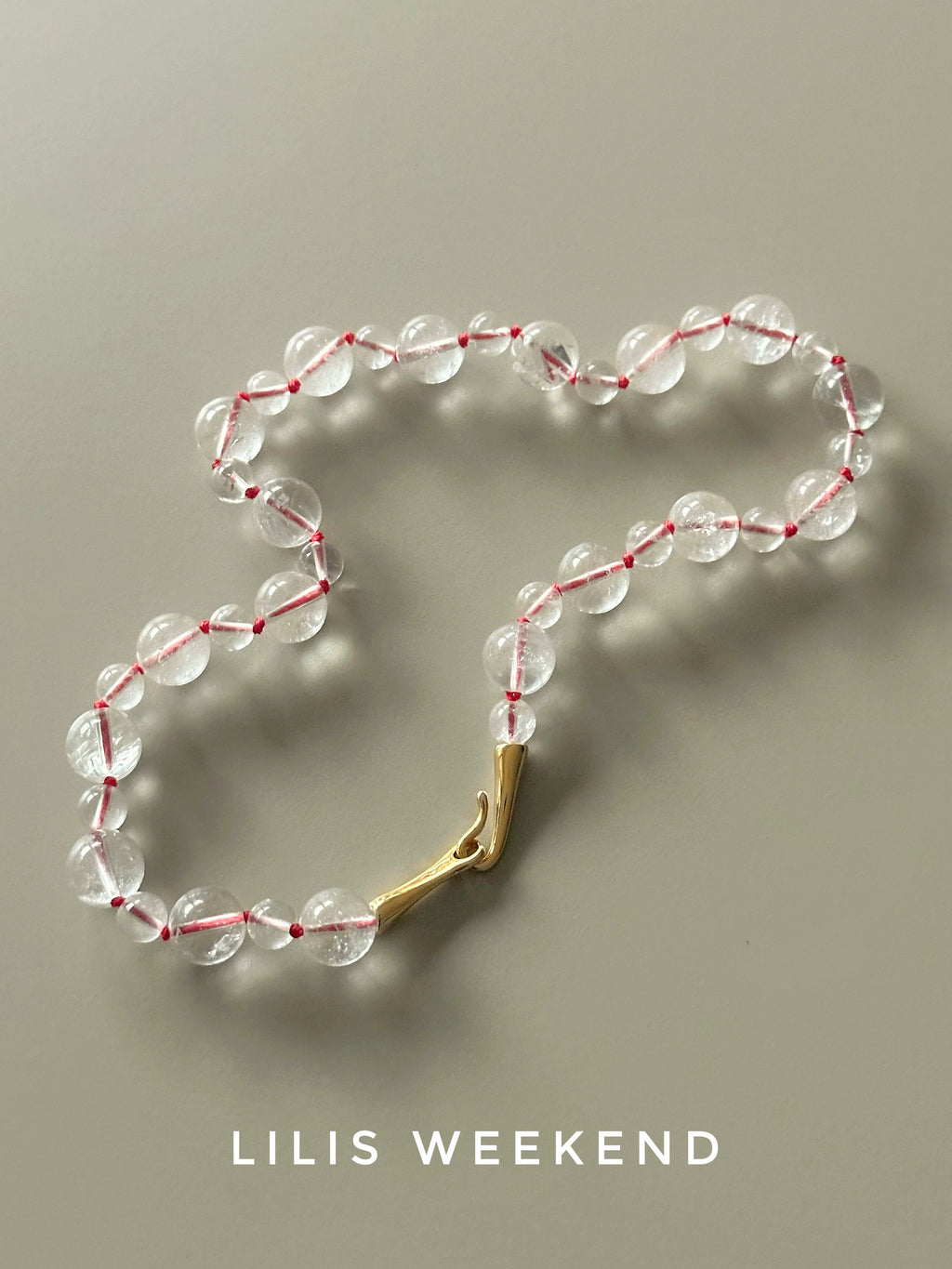 Lilis Weekend Red Rope Braided Handmade Beaded Necklace