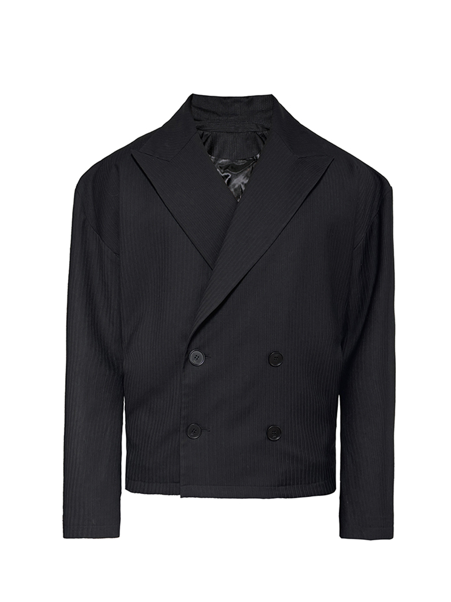 JCAESAR Striped Double-breasted Suit