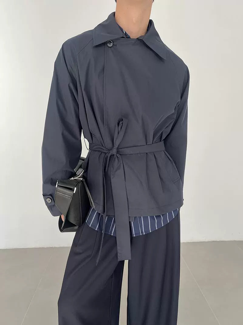 COLN Versatile Temperament Short Trench Coat
