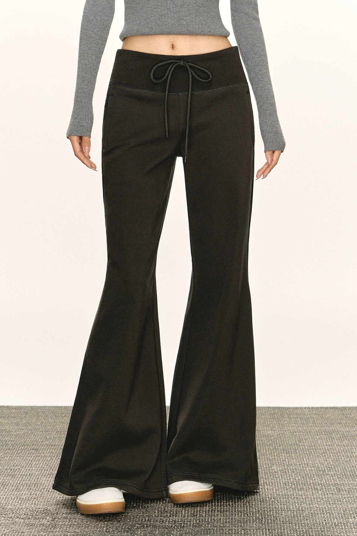 Ariseism Vintage Wide Waist Wide Leg Flared Casual Pants