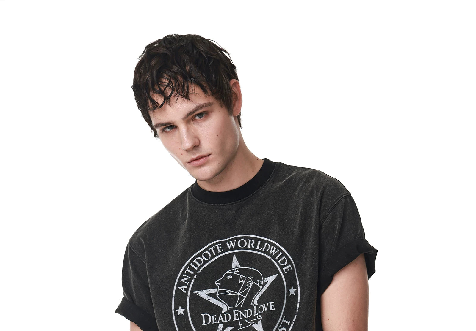 ANTIDOTE Head Symbol Wear Print Casual Tee