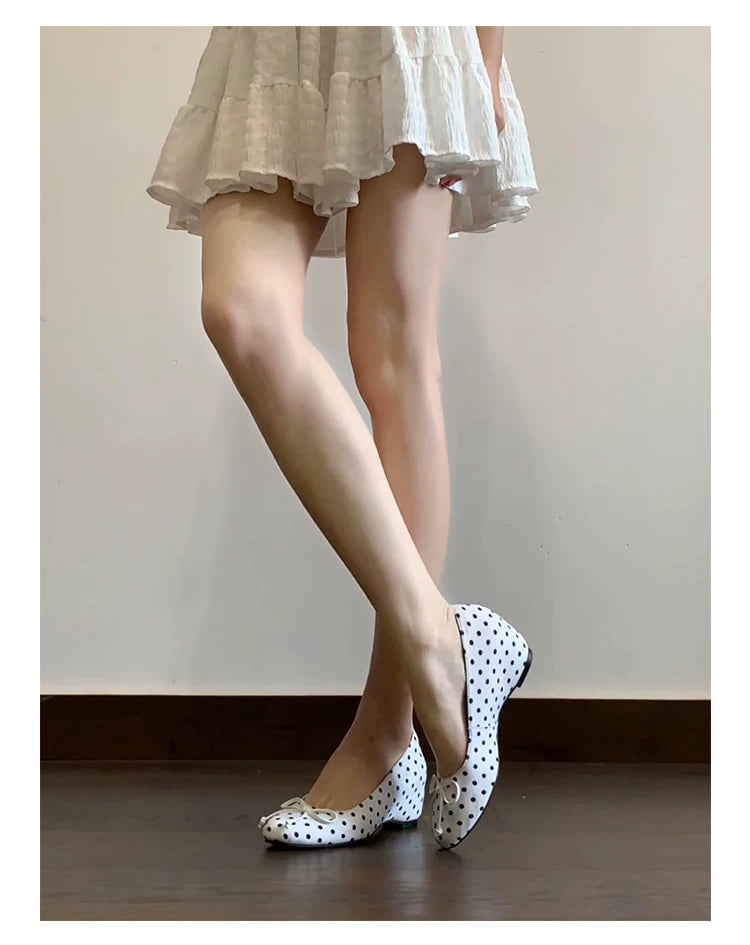 CHRNDXEE Versatile Bow Light Mouth Single Shoes
