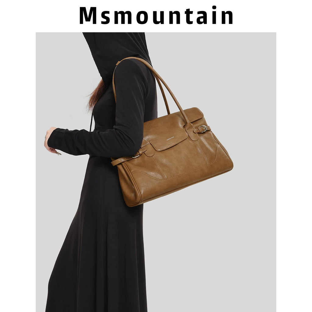 Msmountain Leather Large Capacity Premium Handbag