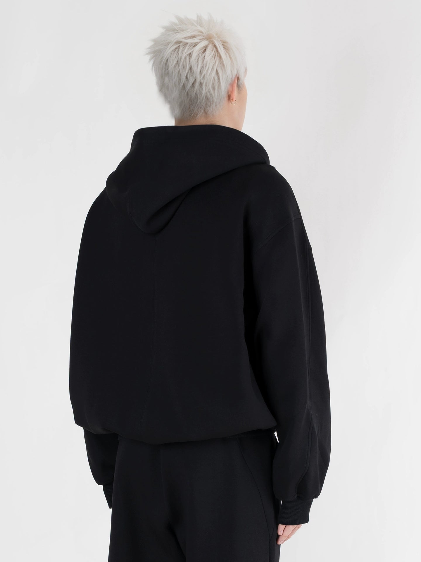 PERDU Vintage Hooded Zipper Profile Foundation Short Sweater