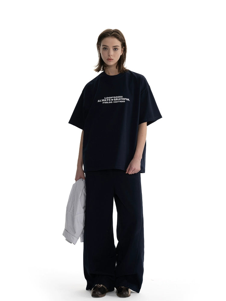 Loopsoon English Letter Print Loose Tee