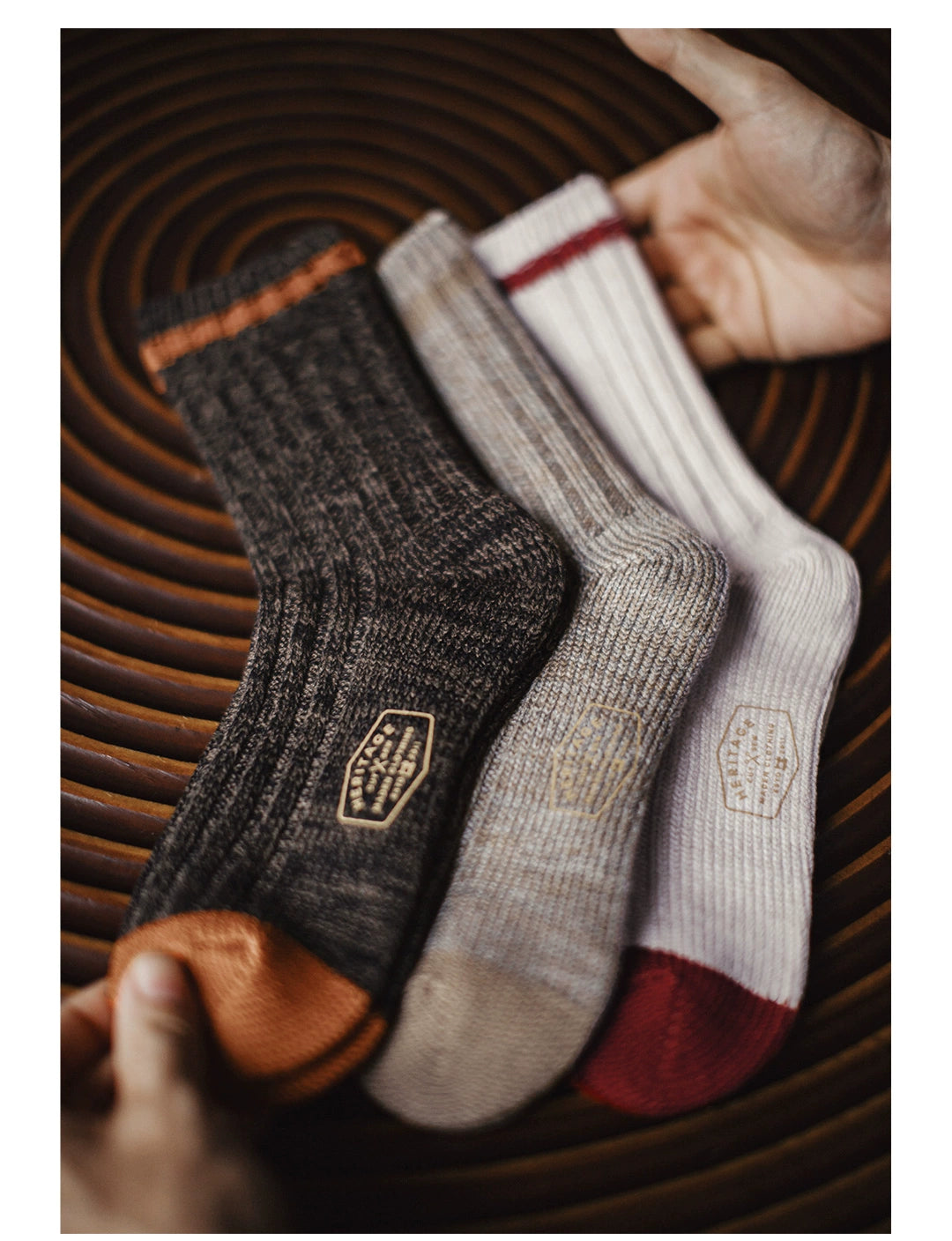 Maden Retro Thick-knit Striped Tube Socks