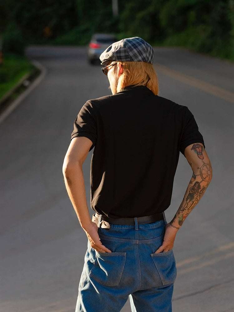 PUBLICRADIO Vintage Commuter Solid Color Polo Shirt