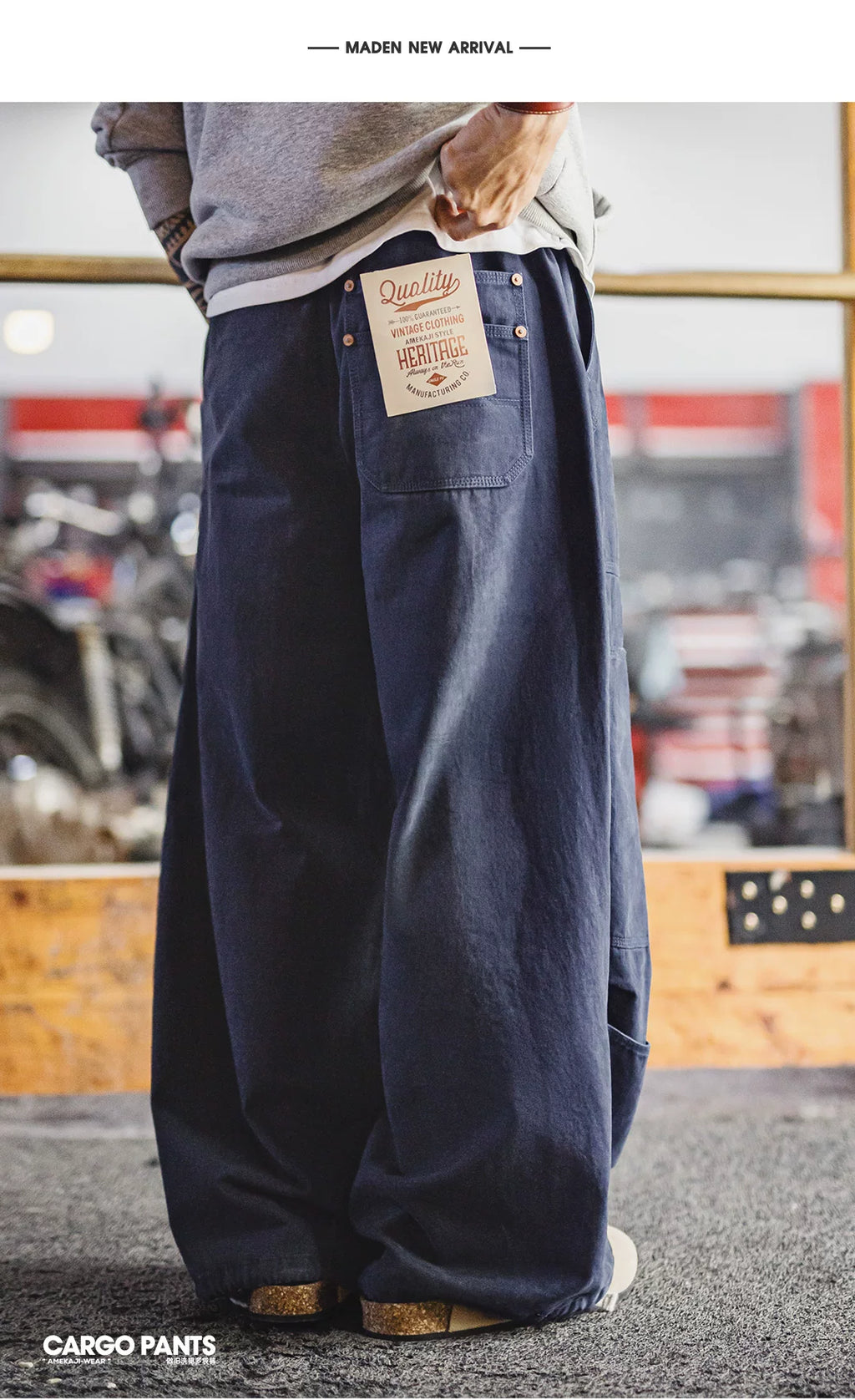 Madden Vintage Multi-Pocket Cotton Wide Leg Logging Pants
